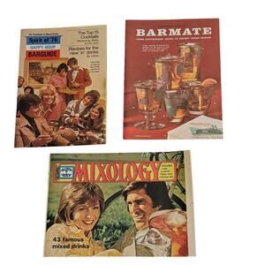 VTG Cocktail Bar Mixology Drink Guides 1976 Happy Hour Southern Comfort Martini